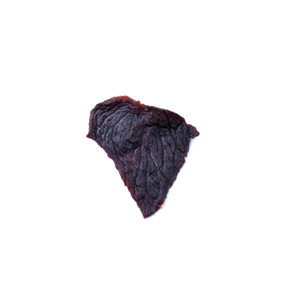 NUFF All Beef Low Fat Jerky dog treats pieces from the pouch
